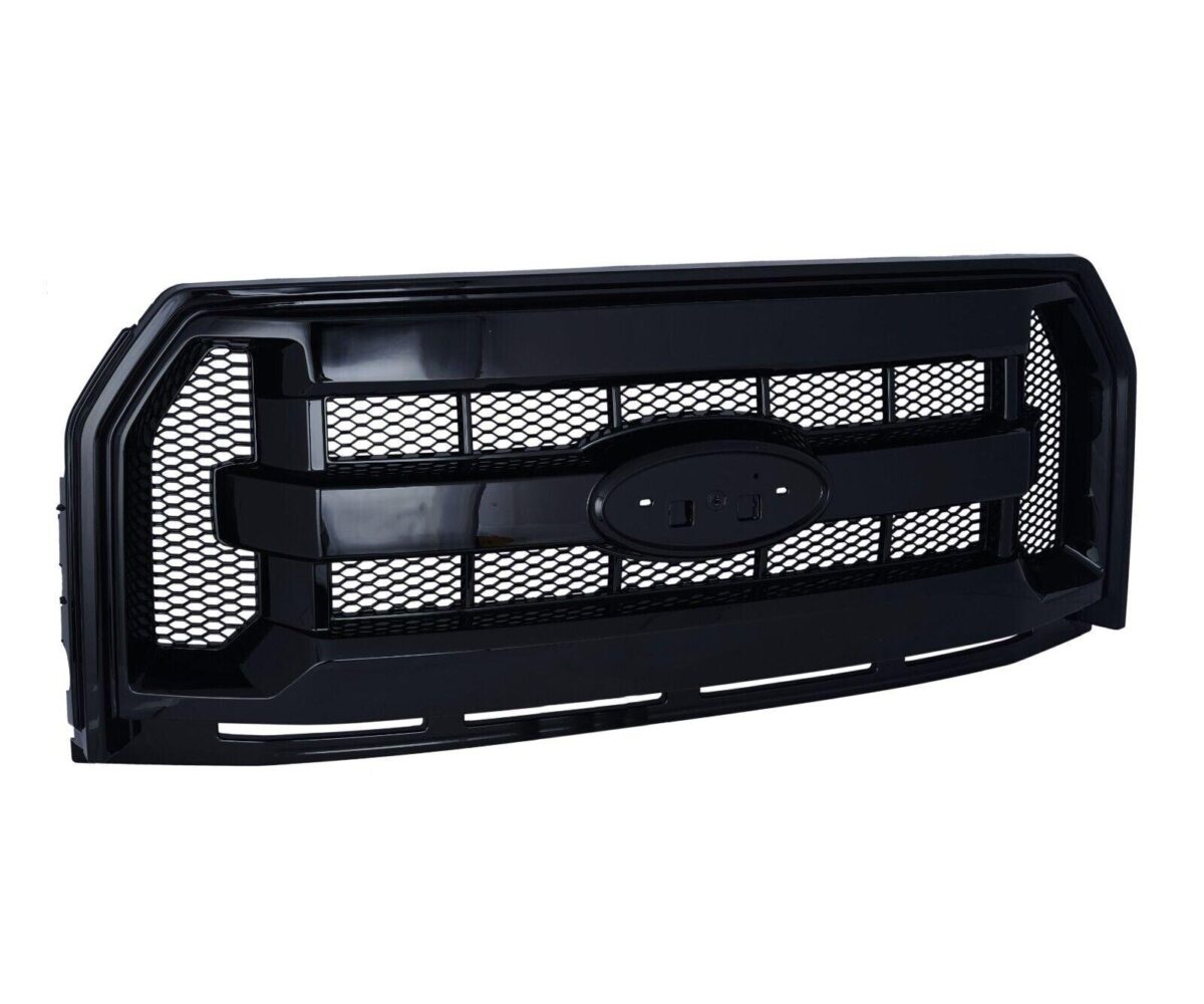 Grille Ford F150 2015-2017 Black 3 Bar Style With Black Mesh , FO1200583