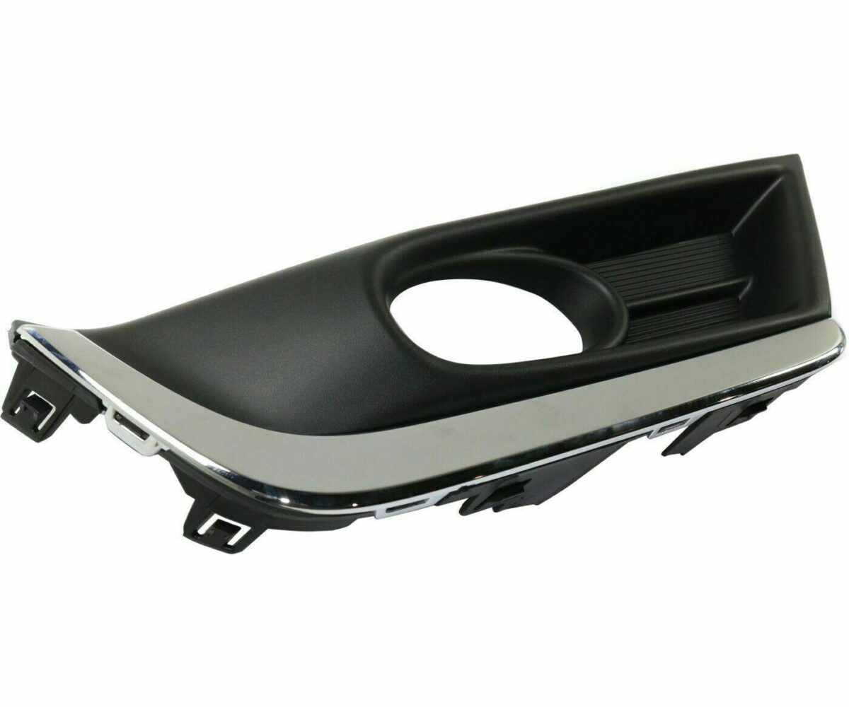 Fog Lamp Bezel Front Passenger Side Honda Crv 2017-2019 Black With Chrome Trim , HO1039135