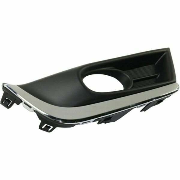 Fog Lamp Bezel Front Passenger Side Honda Crv 2017-2019 Black With Chrome Trim , HO1039135