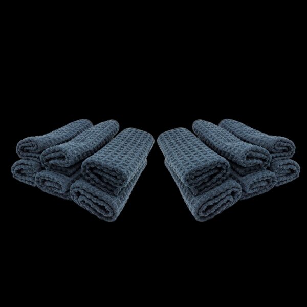 Black Waffle Window Towels - Image 3