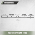 Major Fitness Heritage Series 1500lb Olympic Power Bar - Silver